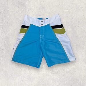 Vintage Rusty Men’s Turquoise and White Board Shorts Sz: 28